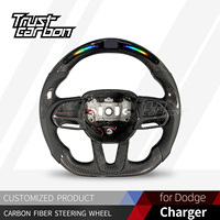 Volant personnalisé en fibre de carbone avec LED pour Dodge Charger Challenger SRT R/T 392 Hellcat pour Jeep Grand Grand Cherokee Trackhawk
