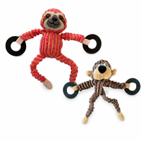 Jouet en peluche couineur pour chien, jouet interactif à anneau de traction, jouet à mâcher pour le nettoyage des dents, jouet durable pour chiens de petite et moyenne taille