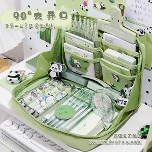 Mehr schicht ige Panda Bleistift Tasche große Kapazität Studentin hoch aussehende einfache Bleistift box Briefpapier Box Aufbewahrung sbox