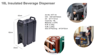 Distributeur de boissons isotherme en plastique pour hôtel, sur roulettes, personnalisable, 7L, 10L, 18L, 20L, 45L, multicolore