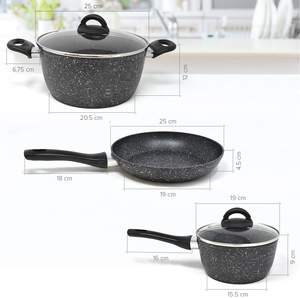 ALUMINIO FORJADO cazo de 14cm cacerola de 16cm INDUCCIO seaplica tapa cacerola de 20cm con tapa de olla de Bateria de Cocina - Product Image 3