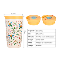 Nouvelle Tasse à Café Isotherme en Acier Inoxydable Tendance avec Cuillère pour Camping et Voyage en Voiture - Logo Personnalisé, Cadeau d'Entreprise en Gros