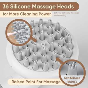 Pet <b>Shampoo</b> <b>Brush</b> With Massage Nodes For Dogs Cats Soft Silicone Bathing Tool 80ml Capacity - Product Image 2