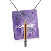 Collier Pendentif en Argent Or Rose pour Aromathérapie à la Lavande, avec Orifices d'Aération, Aide au Sevrage Tabagique et Soulagement du Stress