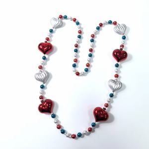 Cuentas de Corazón Atractivas en Oferta - Colgantes Metálicos Rojo, Blanco y Azul - Venta al por Mayor para San Valentín/Mardi Gras/Día de la Independencia - Product Image 6