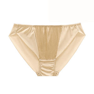 Culotte <span class=keywords><strong>tanga</strong></span> en <span class=keywords><strong>satin</strong></span> de soie Grade 6A pour femme, taille basse, respirante, unie, teinte, grande taille, sous-vêtements féminins - Product Image 4