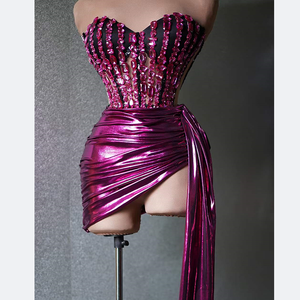 Pakaian Wanita Ocstrade, Atasan Korset Payet, Rok Putih, Kostum Panggung untuk Pertunjukan Musik, Kostum Tari Dewasa - Product Image 5