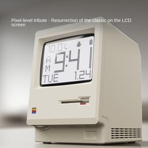 Reloj Despertador Maclock Inspirado en Macintosh, Estilo <span class=keywords><strong>Retro</strong></span> Nostálgico Geek, Regalo de Cumpleaños, Simulación de Pantalla <span class=keywords><strong>CRT</strong></span>, Termómetro - Product Image 3