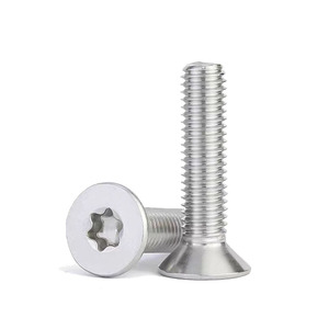 304 Stainless Steel Countersunk Torx Screw GB2673 Flat Head Metric A2-70 Standard Thread Plain Finish - Product Image 1