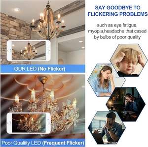 Ampoule candélabre classique à LED E12 <span class=keywords><strong>B10</strong></span> de liste UL 4W 6W 8W Ampoule à filament en verre transparent blanc doux et chaud à intensité variable - Product Image 5