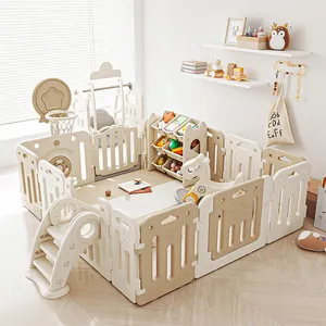 Luxo Baby Playpens Criança Playyard Indoor Dobrável Jogo Play Yard Segurança Plástico Crianças Baby Playpen Fence