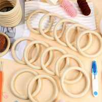 Anneaux en bois de magnolia naturel en gros, cerceaux en bois non finis pour loisirs créatifs, attrape-rêves, poignées de sac, plusieurs tailles en stock