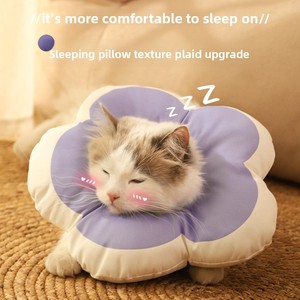 Effen Patroon Elizabethaan Halsband Voor Katten En Honden Anti-Lik Zachte Hoofddeksels Met Lint Decoratie Castratie Benodigdheden - Product Image 4