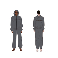 Ensemble pantalon de survêtement et sweat à capuche personnalisé surdimensionné en mélange de coton et de polyester 500GMS en néoprène vierge uni surdimensionné pour hommes survêtement