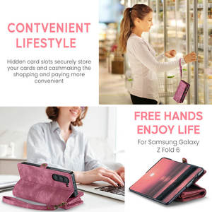 CaseMe-Étui portefeuille en cuir avec fermeture éclair et détachable pour <span class=keywords><strong>Samsung</strong></span> Z Fold 6 5 <span class=keywords><strong>4</strong></span>, 2025 - Product Image 5