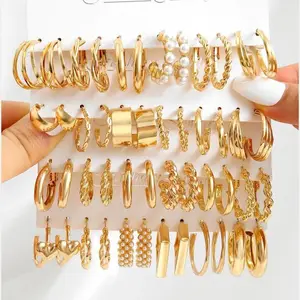 Individuelles 14K 18K vergoldetes Emaille-Damen-Schmetterling-Perlen-Hoop-Ohrringe-Set modischer Schmuck Acryl-Clip-on-Stick-Ohrringe