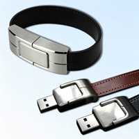 Bracelet en cuir OEM avec clé USB intégrée, gravure laser, stockage de données, clé USB portable, disque USB, cadeau