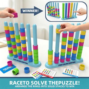 Jeu d'empilage et de tri des couleurs en gros, jouet de puzzle interactif, ensemble de jeu éducatif et de loisirs pour les fêtes en famille - Product Image 3