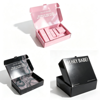 Boîte d'expédition personnalisée pour cosmétiques, impression couleur recto-verso, bande de déchirement facile, boîte en carton ondulé pour emballage cadeau, logo personnalisé