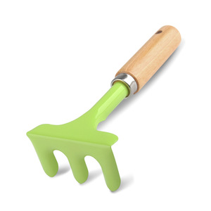 Juego de herramientas de jardín, 3 piezas, mango de madera de haya, mini pala ligera, rastrillo, azada para plantar flores, suculentas, uso en exteriores - Product Image 3