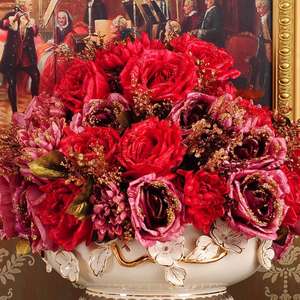 Florero de piso dorado contemporáneo Cerámica Sala de estar de lujo Decoración de la boda - Product Image 6