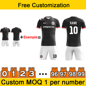 Maillot de football respirant à séchage rapide de grande taille avec logo personnalisé, motifs et numéros pour hommes, étudiants, enfants, ensemble d'uniformes d'entraînement de football - Product Image 3