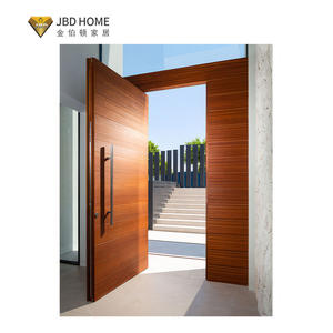 باب محوري لمدخل الفيلا الفاخرة الكبيرة من خشب الإعصار الحديث المخصص من jbdالصفحة الرئيسية باب حديث معاصر من الخشب الصلب الأسود المدخل الأمامي - Product Image 2