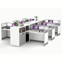 Poste de travail pour centre d'appels avec cloison, table de bureau modulaire, poste de travail en îlot, bureau, mobilier de bureau BPO