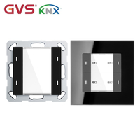 Unité de commande murale KNX 2 boutons, noire mate, alimentée par bus, pour gestion de scènes et capteurs, clavier de contrôle KNX 2 touches 55mm