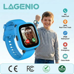 Montre connectée pour enfants LAGENIO 4G avec GPS LBS WIFI A-GPS, bouton SOS, caméra, bracelet en silicone IP68, pour une utilisation quotidienne - Product Image 1