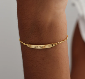 Braccialetto di <span class=keywords><strong>San</strong></span> <span class=keywords><strong>Valentino</strong></span> regalo di moda con citazione di gioielli Skinny Bar personalizzato scritto <span class=keywords><strong>a</strong></span> mano Jietao con scritta <span class=keywords><strong>a</strong></span> mano braccialetto di moda ipoallergenico - Product Image 2