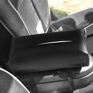Pu Lychee Pattern Leather Car <b>Storage</b> Tissue Box Interior Accessories for Visor Armrest Headrest <b>Seat</b> Back - Product Image 4