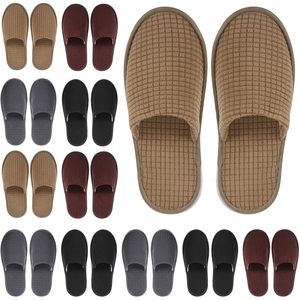 Premium 12 paia antiscivolo usa e getta Hotel per pantofole lavabile Design a punta chiusa riutilizzabile per le damigelle degli ospiti - Product Image 3
