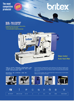 Offre Spéciale : Machine à coudre Britex BR-781DTF intégrée à entraînement direct pour boutonnières, avec relevage automatique du pied presseur
