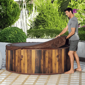 Moderno Spa de Jardín Interior/Baño con Burbujas de Aire, <span class=keywords><strong>Jacuzzi</strong></span> <span class=keywords><strong>Inflable</strong></span> Redondo Ecológico para 2-4 Personas - Product Image 5