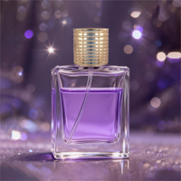 Flacon de parfum carré en verre de luxe personnalisé 30 ml avec bouchon à vis, bouchons en plastique, emballage estampé à chaud