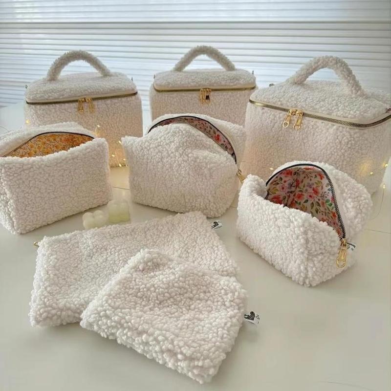Soft Teddy Fabric Comfortable Makeup Bag