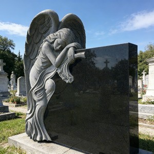 Lápida/Monumento Funerario de Mármol y Granito de Lujo Personalizado con Ángel para Venta en Cementerio - Product Image 1