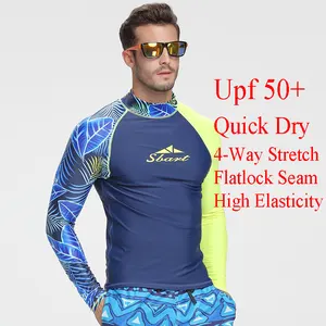 Sbart camisa surf rashguard masculina, proteção solar, roupas de compressão para homens, proteção contra rash 50