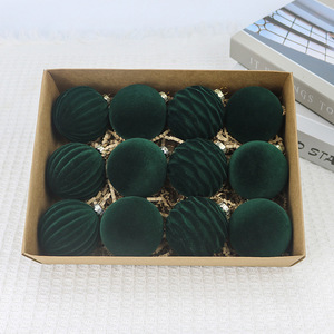 Bolas de Navidad Aterciopeladas, Bolas Colgantes de Terciopelo, Bolas de Felpa Color Borgoña, Adornos para Árboles de Navidad, Ofertas de Navidad - Product Image 4