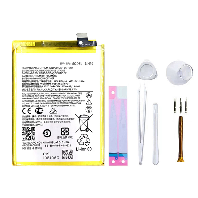 Original 5000mAh 3.87V Lithium Ion Battery Pack for Motorola Moto G2023 G13 E13 Mobile Phones In-Stock NH50 Battery Replacement
