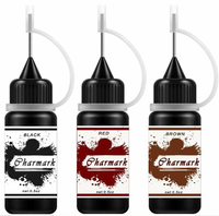 YSORNO Link Encre de tatouage temporaire botanique naturelle 10ml, jus de henné imperméable en noir, rouge, vert, cyan - Peinture corporelle