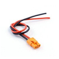موصل بطارية ليثيوم ثنائي السن (ذكر/أنثى) عالي التيار LCB30-M/F، كابل محول 18AWG PVC، سلك طاقة للبطارية