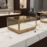 Vitrina de Sobremesa Elegante MASTER, Gabinete de Joyería de Vidrio Templado, Dimensiones 55x49x28cm, para Decoración de Colecciones de Joyería