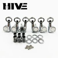 HIVE 6Pcs/Set 3L3R Peg Gitar Berongga dengan Gagang dari Paduan Seng 1:18, Sistem Segel Penuh untuk Gitar Akustik & Folk & Elektrik