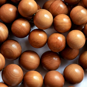 Cuentas de Oración de Sándalo Hechas a Mano, Ecológicas, con Aroma Amaderado Dulce, Cuentas Sueltas del Sur de la India para Reflexión Espiritual - Product Image 1