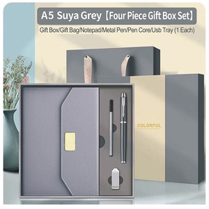 Sang Trọng A5 Kinh Doanh Kế Hoạch Chương Trình Máy Tính Xách Tay Thiết Lập Bút USB Biểu Tượng Tùy Chỉnh Hộp Quà Tặng 100 Trang Loose-Leaf Ràng Buộc Phong Cách Thiết Kế Từ Tính - Product Image 4