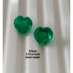 Pierre précieuse verte de laboratoire brillante, taille cœur, pierre brute, haute clarté, forme personnalisée, qualité supérieure pour la fabrication de bijoux faits à la main - Product Image 3