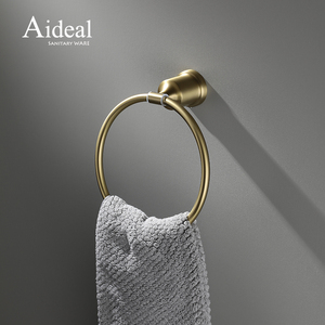 Jiangmen Factory Buen <span class=keywords><strong>precio</strong></span> SS304 <span class=keywords><strong>Oro</strong></span> cepillado Base fuerte Druable Toallero Titular - Product Image 1