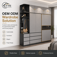 Armoire de chambre à coucher moderne sur mesure avec grands tiroirs de rangement, étagères ouvertes et fournisseur de meubles en gros OEM ODM